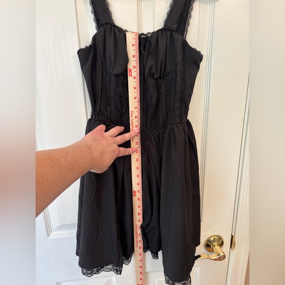 Black Coquette Girl Y2K Black Dress with Tie Front Bodice Women’s Size Small - Picture 4 of 6